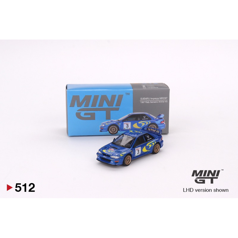 <阿爾法>MINI GT No.512 SUBARU Impreza WRC97 1997 Sanremo Winner