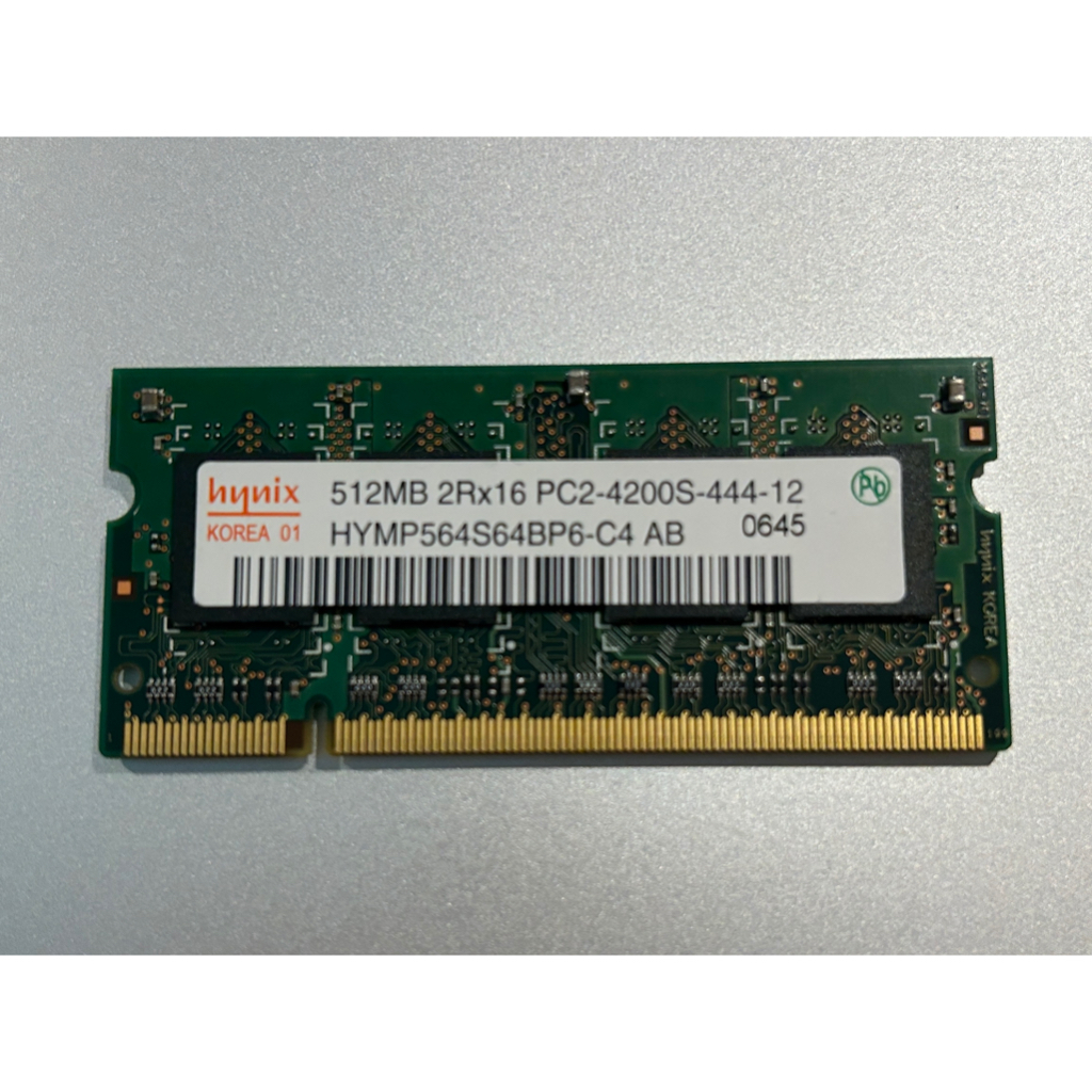 原廠 Hynix 海力士 512MB DDR2 2Rx16 PC2-4200S-444-12 筆記型記憶體