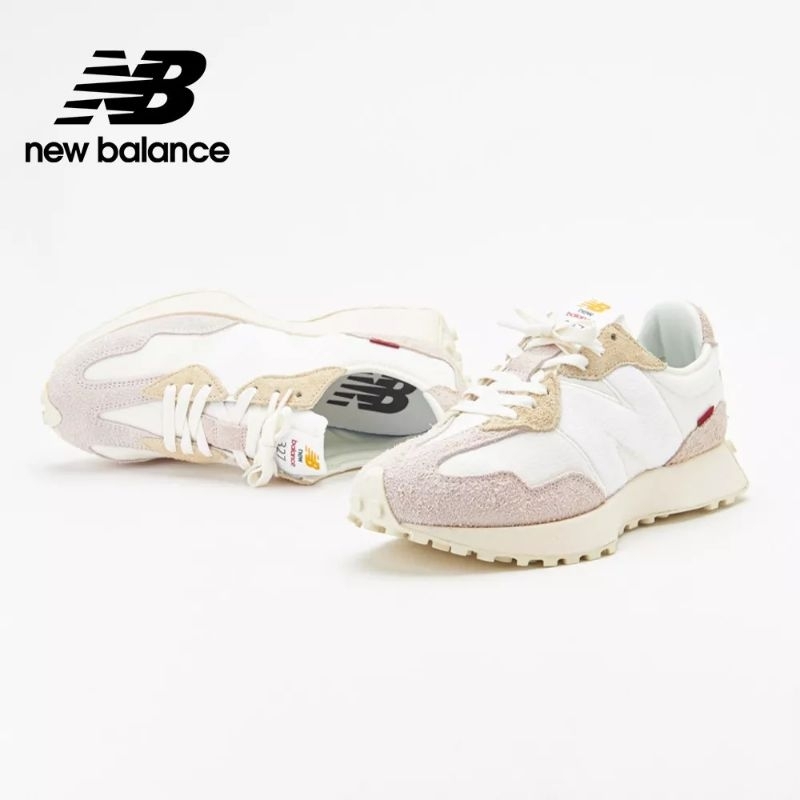 二手 近全新-復古鞋 new balance327 MS327FG 杏仁奶 23號