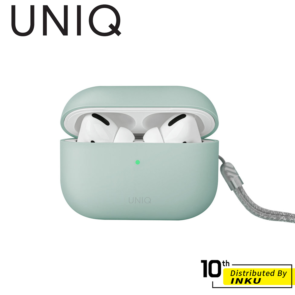 UNIQ Lino AirPods Pro2 素色簡約液態矽膠藍牙耳機保護套(附掛繩) 保護殼 防水 單色 環保 耳機殼