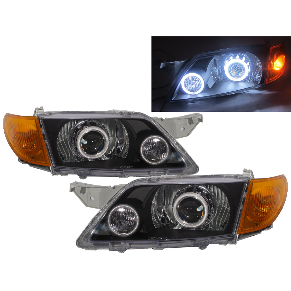 卡嗶車燈 適用於 MAZDA 馬自達 PREMACY MK1 02-04 光導LED天使眼光圈 鹵素魚眼 大燈 角燈 組