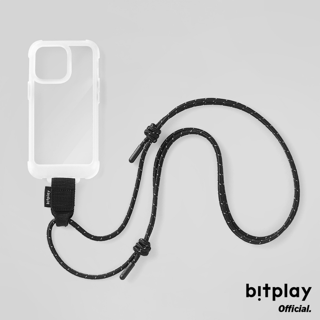 【bitplay】 Wander Case iPhone 13 系列 軍規防摔手機殼 透白組 (含撞色風格掛繩 耀黑）