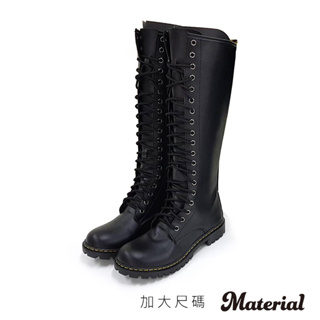 Material瑪特麗歐 長靴 加大尺碼率性綁帶長靴 TG7710