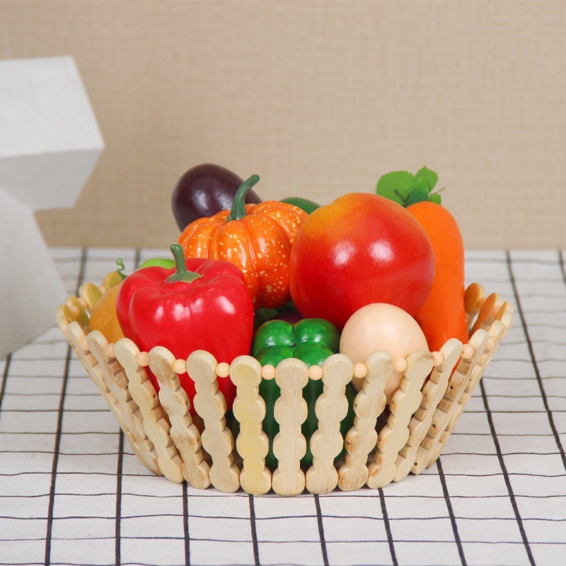 現貨👍台灣出貨👍蔬菜水果套裝（含籃子）認識蔬菜、水果 教材 裝飾 擺設教具 家家酒玩具