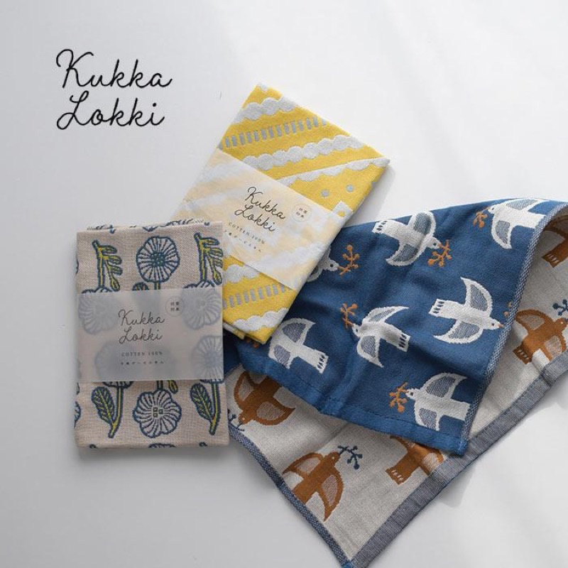 『米米兔日本雜貨店』現貨 日本 kukka lokki 北歐風 純綿 吸水 三重紗家事布 萬用布 擦拭布 抹布