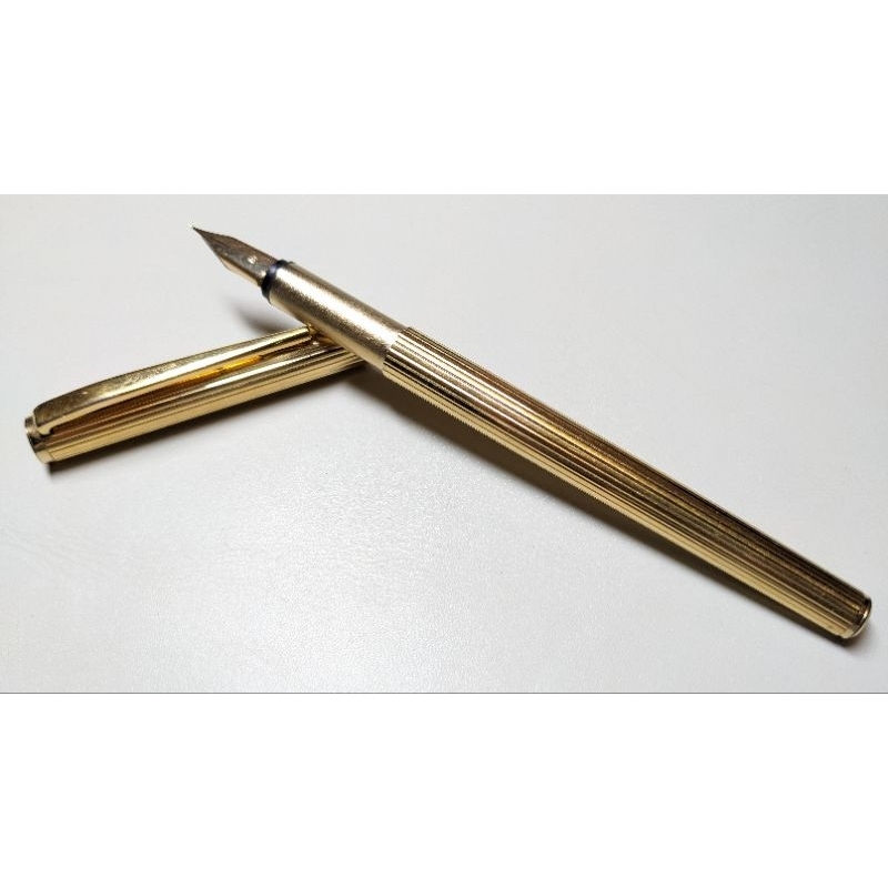 萬寶龍 Monbtlanc 包金條紋貴族 14k 585 EF NIB