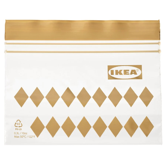 *現貨* IKEA ISTAD 保鮮袋 菱形 卡其 0.3L不含BPA 環保材質
