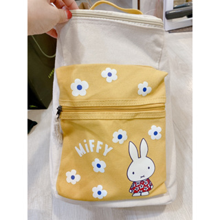 Miffy 米飛兔 方筒形 方形 後背包 帆布包 黃色