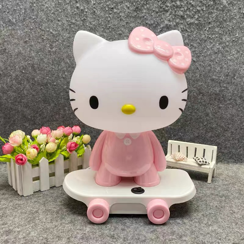 可愛hello kitty小夜燈 小檯燈 滑板KT貓