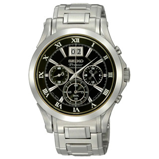 SEIKO Premier 黑麵多眼日期窗帆船錶 SPC057P1 7T04-0AA0D