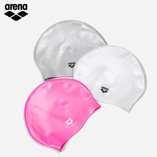 arena 阿瑞娜矽膠純色遊泳帽男女通用泳帽 防水矽膠高彈時尚護耳 AMS8600