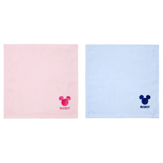 D【日本進口正品】 迪士尼 大頭 刺繡 米奇 米妮 手帕 小方巾 毛巾 手巾