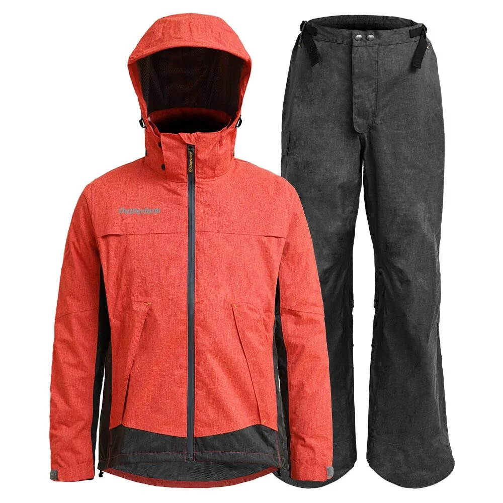 【德國Louis】RXR/307P OutPerform 對流透氣風雨衣雨褲 硃砂紅色 時尚連帽防水外套長褲307920