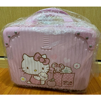 HELLO KITTY 14寸立體 化妝箱 旅行箱 小行李箱 手提行李箱 登機箱(粉色無密碼鎖)