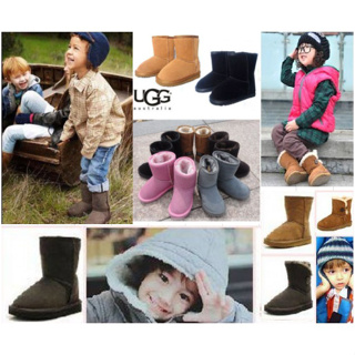 日本代購 雪地靴 100% 純羊皮毛 女童靴 兒童靴 雪地靴 防滑靴 男童靴 兒童雨鞋 寶寶雪地靴 親子靴
