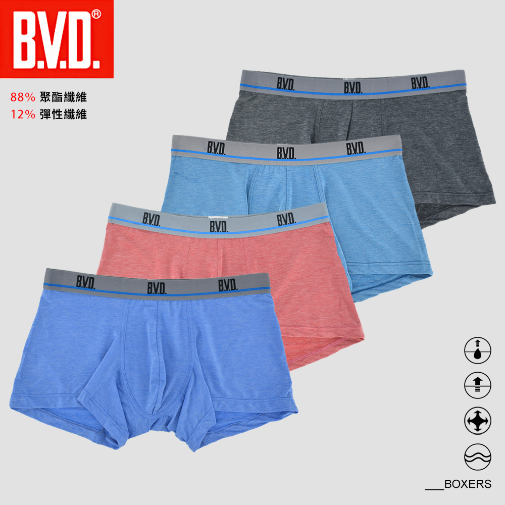 【BVD】親膚透氣彈力平口褲-SBD021