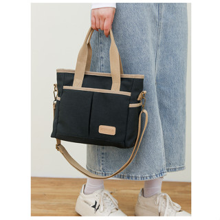 OPEN.BAG👜臺灣現貨 可愛減齡多口袋帆布中小型大容量 托特包 #1106 U2