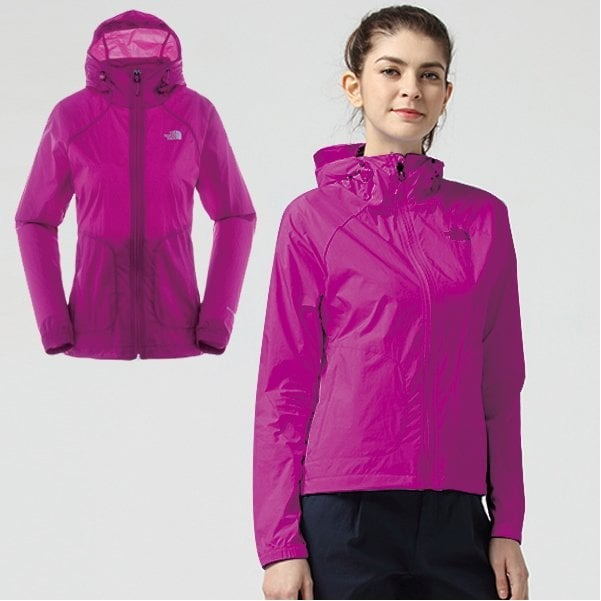 【The North Face】S零碼65折》女 款輕薄快排防潑防曬自行車風衣 WindWall 運動連帽外套_2VEP