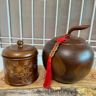 柚木蘋果盆 24x24公分 柚木收納罐 手工柚木立體雕花 印尼製 多功能收納擺件 1387