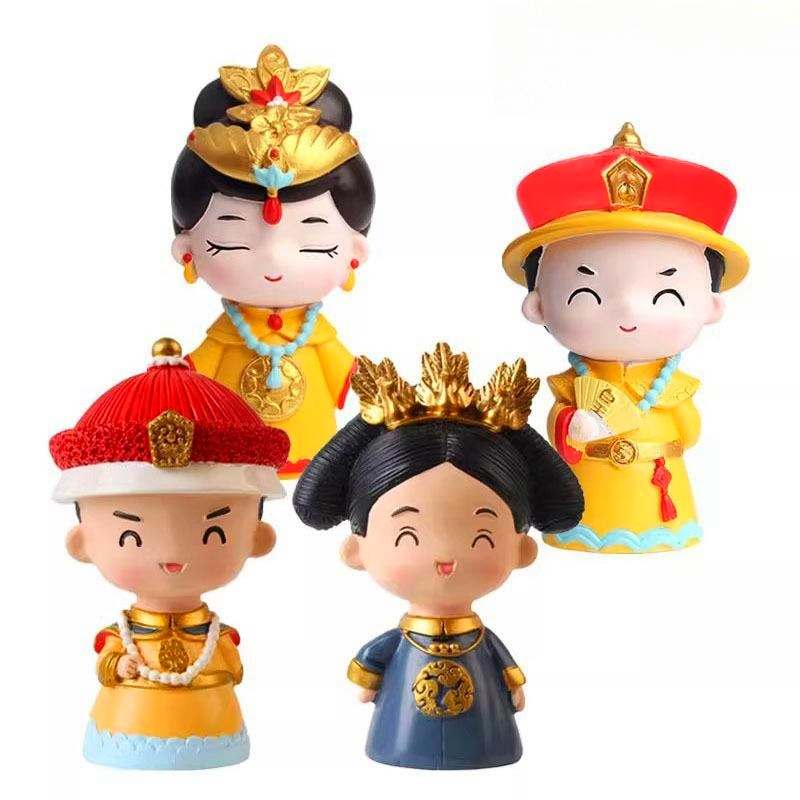 【台灣現貨|古風公仔宮廷皇上皇后】中國風 可愛文創 後宮甄嬛傳 皇帝 汽車桌面擺件 生日蛋糕擺件 袖珍屋 生日交換禮物