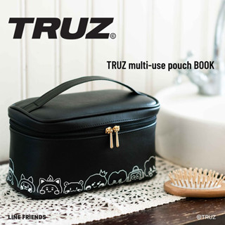 wbar☆日本雜誌附錄 truz黑色手提式箱型化妝包 多功能收納包 化妝箱 旅行收納包 手提化妝包