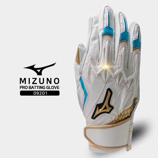 美津濃 Mizuno Pro 打擊手套 1EJEA09201 棒球打擊手套 白X天藍X粉紅 高質感 美津濃打擊手套