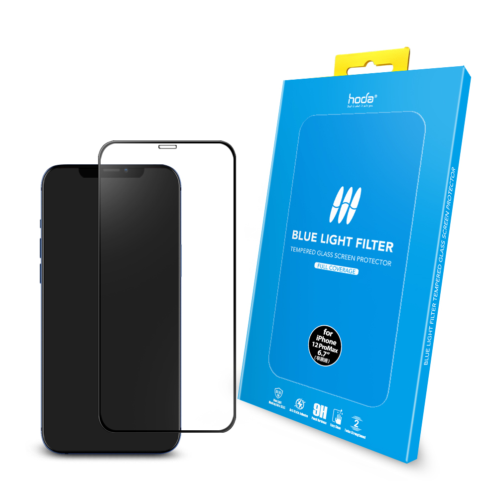 【買一送一】hoda iPhone 12 系列 抗藍光滿版玻璃保護貼