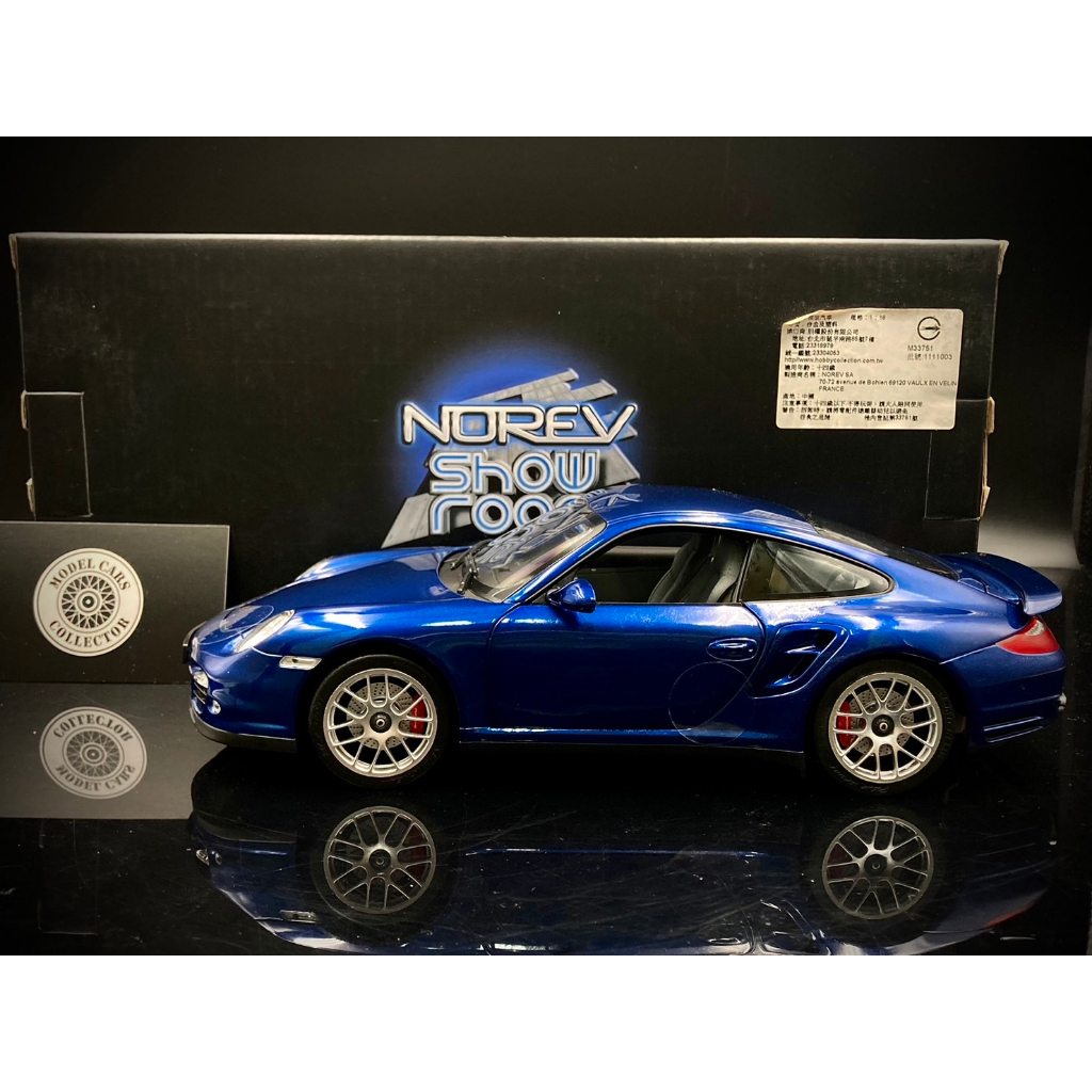 【收藏模人】Norev Porsche 911 (997.2) Turbo Coupe 2010 藍 1:18 1/18