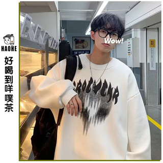 長袖衛衣 大學t 衛衣男 學生韓版寬鬆上衣 圓領 學院慵懶風 秋冬季新款 潮ins圓領 韓版上衣 好喝到咩噗茶 ✨