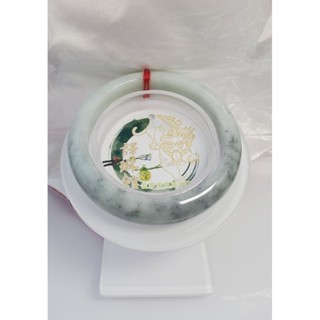 天然A貨緬甸玉 翡翠玉手鐲 玉環 手環 玉環 超低價 編號8354+證 17.5手圍（54.8+-mm）推薦