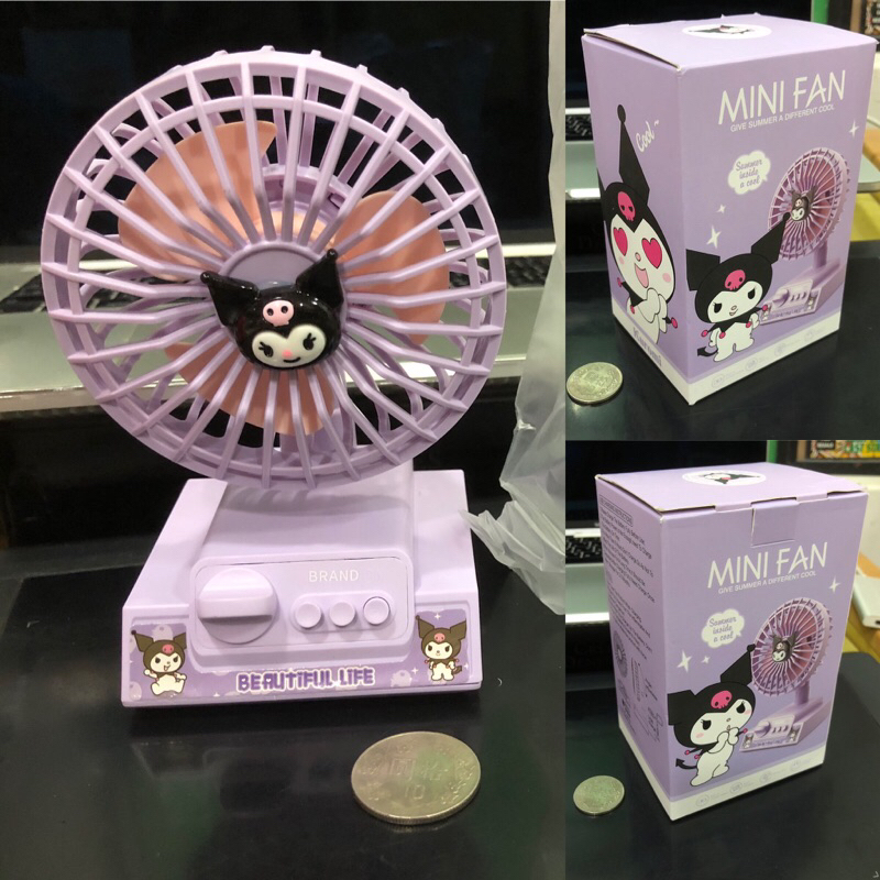 三麗鷗 美樂蒂 庫洛米 酷洛米 迷你 電風扇 mini fan USB充電 可愛 造型 風扇 辦公室小物 桌面