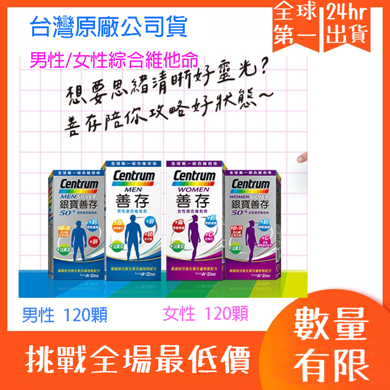 【現+預購】💊台灣善存 美國21st老人/成人/男性/女性 銀寶 善存💊綜合維生素+礦物質營養片，50 歲以上265