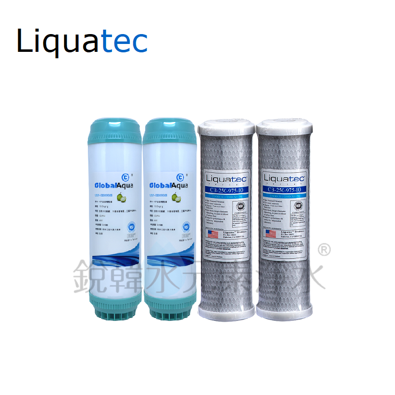 【美國 Liquatec】10吋濾心組合 UDF2支 CTO2 (4支裝) 銳韓水元素淨水