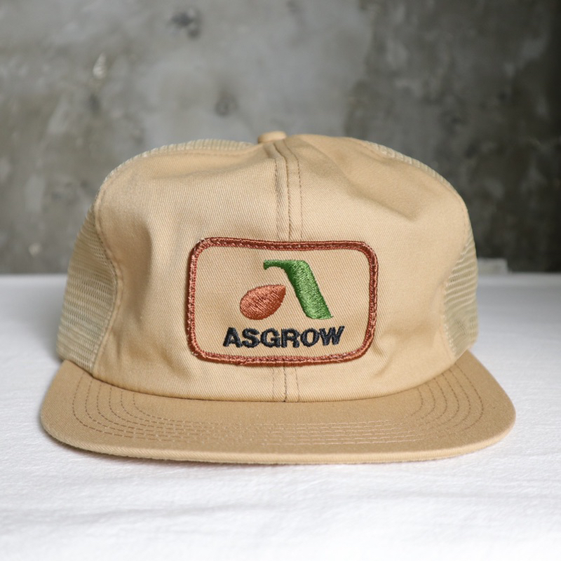 「富士鳥」古著 80-90s ASHROW種子公司 卡其色卡車司機帽