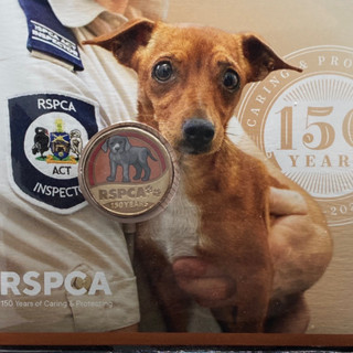 澳洲 狗 2021年RSPCA皇家防止動物虐待協會150週年 彩色紀念幣 澳大利亞 流浪 小狗 動物 硬幣 郵票 信封