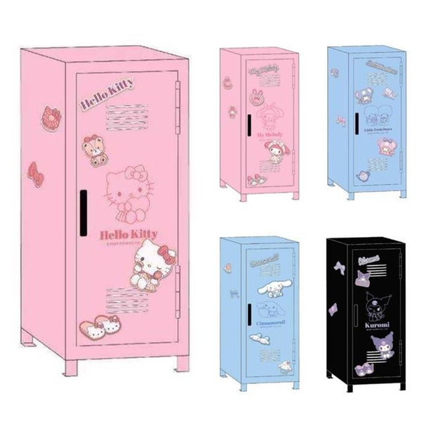 【震撼精品百貨】日本三麗鷗SANRIO 桌上型鐵製收納櫃附磁鐵 KITTY/美樂蒂/雙子星/大耳狗/酷洛米/酷企鵝