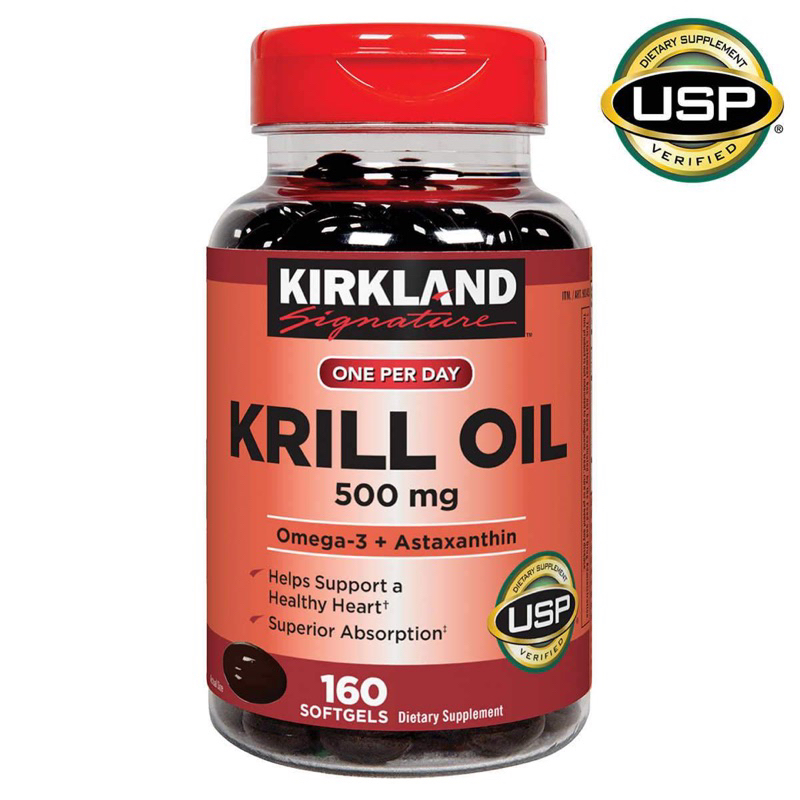 科克蘭磷蝦油 kirkland Krill oil 500mg 160粒 效期2025/01