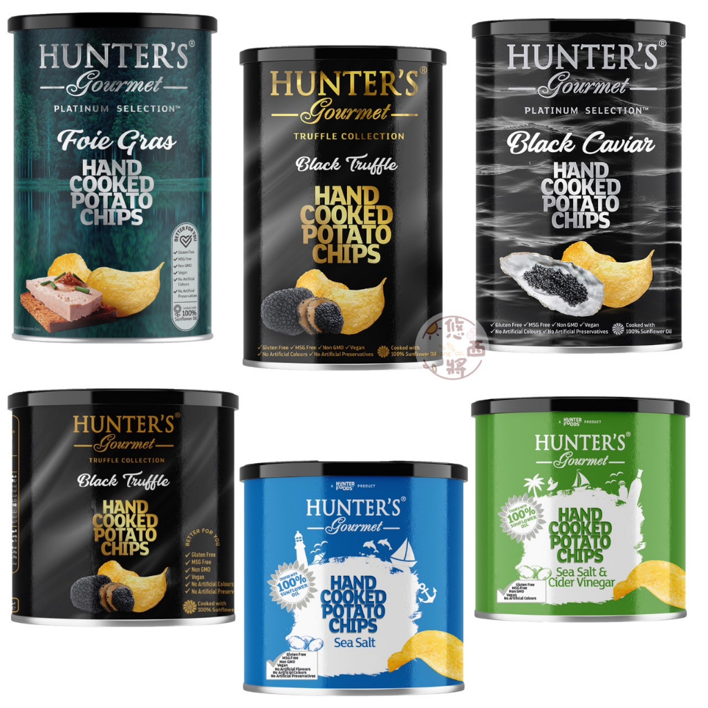 #悠西將# 杜拜 Hunter's Gourmet 亨特 手工洋芋片 黑松露 魚子醬 鵝肝醬 海鹽 薯片