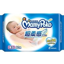 【育兒嬰品社】滿意寶寶 溫和純水厚型濕巾補充包80抽