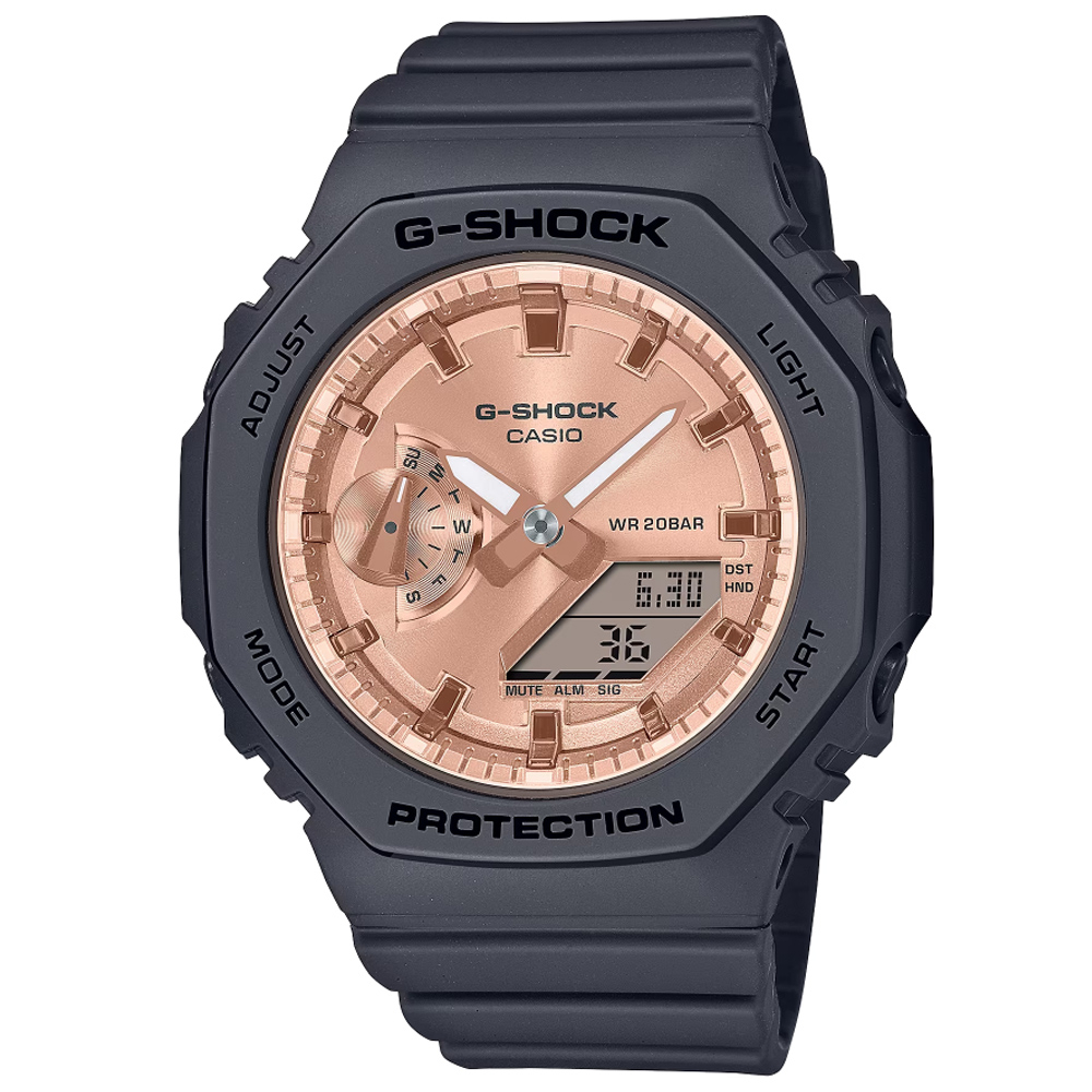 【私聊甜甜價】CASIO G-SHOCK 八角形錶殼 粉紅金雙顯腕錶 GMA-S2100MD-1A