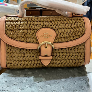 COACH 全新皮革草編織兩用包