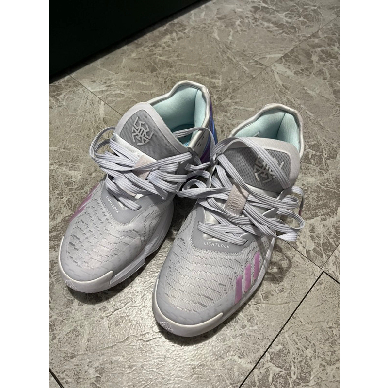 adidas 籃球鞋 D.O.N Issue 4 紫白色 二手9成新 US10號