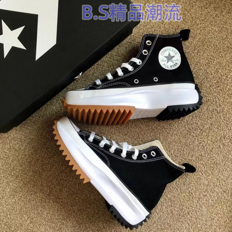 韓國代購 Converse Run Star hike 高筒 黑白 基本款 白色 厚底 增高 鋸齒鞋 166800C