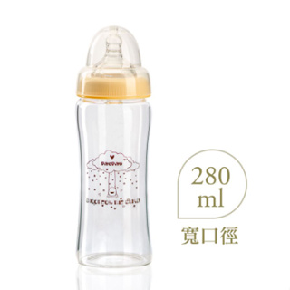 黃色小鴨 小夢想家 媽咪乳感玻璃寬口奶瓶280ml 晶鑽奶瓶 寬口玻璃奶瓶 玻璃奶瓶 媽咪乳感 公司貨 小豆苗