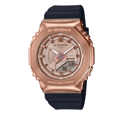 CASIO 卡西歐 G-SHOCK 時尚金屬八角雙顯腕錶(GM-S2100PG-1A4)