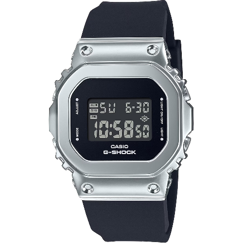 CASIO 卡西歐 G-SHOCK 經典5600系列金屬色手錶-銀 GM-S5600-1