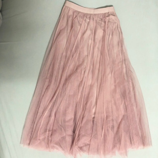 藕粉色長裙 薄紗長裙