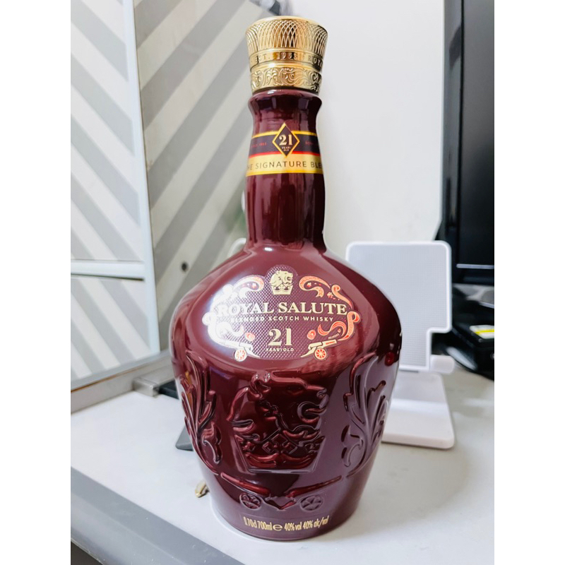 皇家禮炮21年紅裸瓶 空瓶裝飾藝術收藏擺設