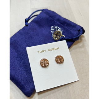 Tory Burch Rope Logo Stud Earring玫瑰金耳環《全新》