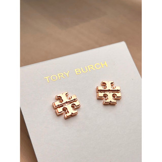 Tory Burch Small Logo Stud 玫瑰金耳針《全新》